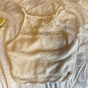 Hollister crochet crop tank